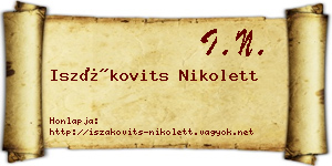 Iszákovits Nikolett névjegykártya