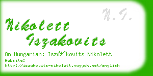 nikolett iszakovits business card